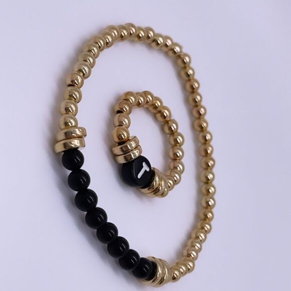 Wool + Pepper Co. Initial Ring & Matching Bracelet - Picture 2 of 6